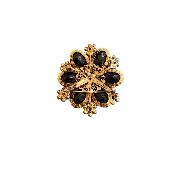 Vintage Elaborate Glass Rhinestone Brooch Possibly Austria (A2704) - Picture 5 of 6